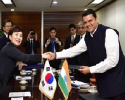 Maharashtra government - Davendra Fadnavis MOU with South Korea
