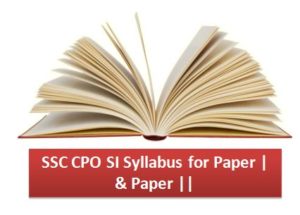 SSC CPO SI Syllabus