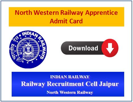 North Western Railway Trade Apprentice Admit card