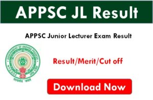 APPSC JL Result Download Check Now Merit List cut Off marks