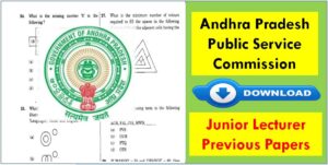 APPSC JL Previous Year Papers download PDF Available Link Provided