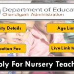 Chandigarh Nursery Teacher Recruitment