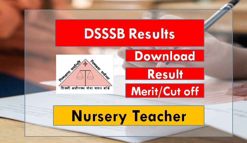 DSSSB Assistant Teacher Nursery Exam Result download