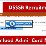 DSSSB Assistant Teacher Nursery Admit Card download