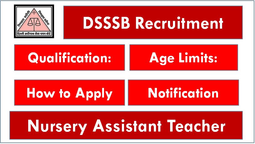 DSSSB Assistant Teacher Nursery Recruitment notification - All details at one place
