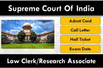 SCI Law Clerk Admit Card - Download Research Associate Call Letter Hall Ticket