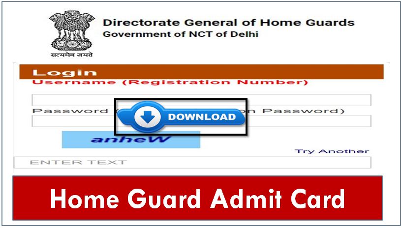 DGHG Delhi Home Guard Admit Card